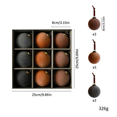 2026 Plush Velvet Christmas Ball Set – 8cm Decorative Pendants