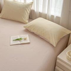 4-Piece Solid Color Brush Fabric Bedding Set – Duvet Cover & Pillowcases