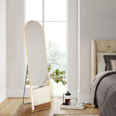 JHK 59"x16" Full Body Wall Mirror with Aluminum Frame & Stand