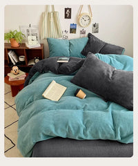 Winter Milk Fleece 4-Piece Flannel Bedding Set