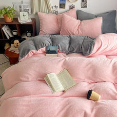 Winter Milk Fleece 4-Piece Flannel Bedding Set