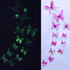 12-Piece 3D Luminous Butterfly Wall Stickers – Modern DIY Decor
