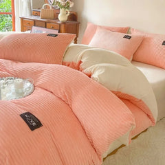 Thick Velvet Winter Duvet Cover – Solid Color Soft Quilt Cover