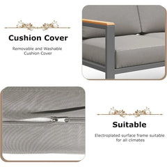 MBY 4-Piece Metal Outdoor Patio Conversation Set with Cushions