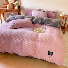 Thick Velvet Winter Duvet Cover – Solid Color Soft Quilt Cover