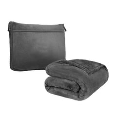 2-in-1 Throw Pillow & Travel Blanket – Portable Coral Fleece