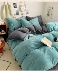 Winter Milk Fleece 4-Piece Flannel Bedding Set
