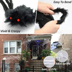 Giant Plush Halloween Spider Decoration – 30 to 200cm