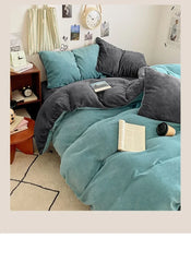 Winter Milk Fleece 4-Piece Flannel Bedding Set