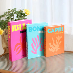 3-Piece Decorative Fake Books Set for Coffee Table & Decor
