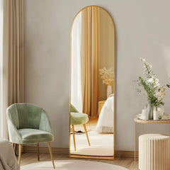JHK 59"x16" Full Body Wall Mirror with Aluminum Frame & Stand