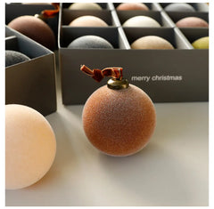 2026 Plush Velvet Christmas Ball Set – 8cm Decorative Pendants