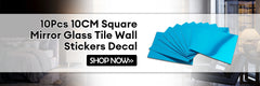 10-Pack 10cm Square Mirror Glass Tile Wall Stickers – 3D Mosaic Decals