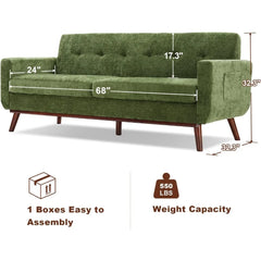 77" Chenille Mid-Century Modern Tufted Sofa Loveseat