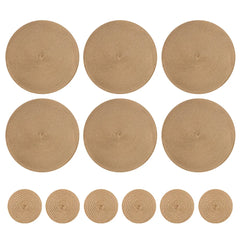 Set of 6 Round Braided Washable Placemats – 34cm Heat Resistant