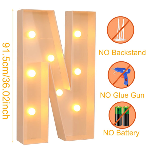 91.5cm Giant LED Letter Light Frame Box – DIY Party Decor