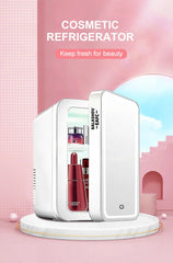4L Mini Makeup Fridge with LED Light & Mirror – Portable Cosmetic Cooler