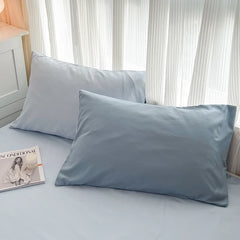 4-Piece Solid Color Brush Fabric Bedding Set – Duvet Cover & Pillowcases