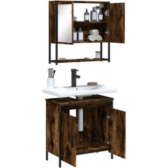 2-Piece Smoked Oak Bathroom Furniture Set