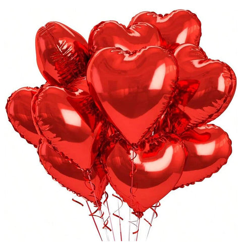 50-Pack 10" Red Heart-Shaped Valentine's Day Balloons