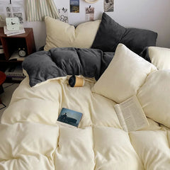 Winter Milk Fleece 4-Piece Flannel Bedding Set