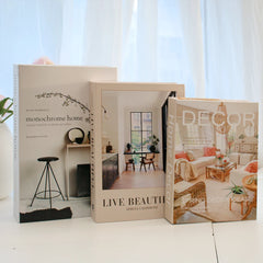 3-Piece Decorative Fake Books Set for Coffee Table & Decor