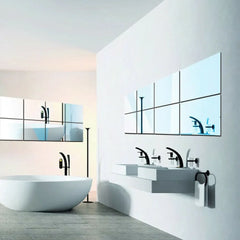 10-Pack 10cm Square Mirror Glass Tile Wall Stickers – 3D Mosaic Decals
