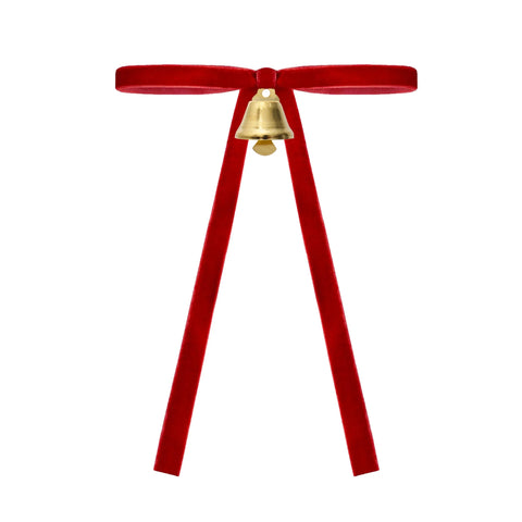 Christmas Velvet Red Bows with Bells