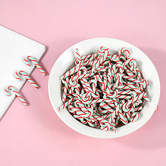 Mini Red & White Resin Candy Cane Christmas Pendants