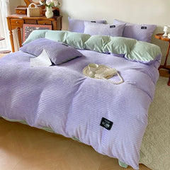 Thick Velvet Winter Duvet Cover – Solid Color Soft Quilt Cover