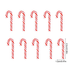 Mini Red & White Resin Candy Cane Christmas Pendants