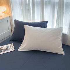 4-Piece Solid Color Brush Fabric Bedding Set – Duvet Cover & Pillowcases