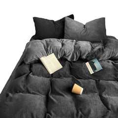 Winter Milk Fleece 4-Piece Flannel Bedding Set