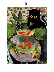 Funny Art Canvas Prints – Black Cat & Van Gogh Sunflowers Inspired Posters
