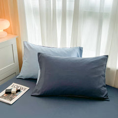 4-Piece Solid Color Brush Fabric Bedding Set – Duvet Cover & Pillowcases